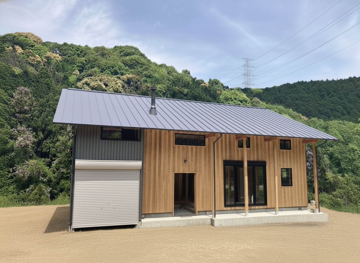 「木」と「ガルバリウム」<br />ナチュラルモダンな木の家